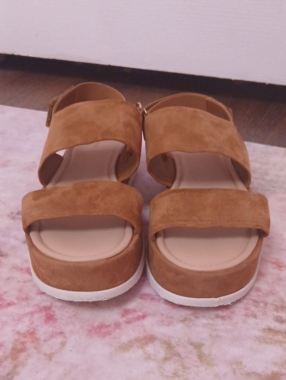 Via Spiga Tan Suede Platform Sandals